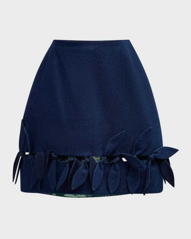 Denim Tie Mini Skirt